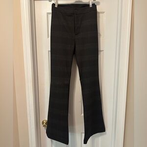 Stylish Black Plaid Flare Pants